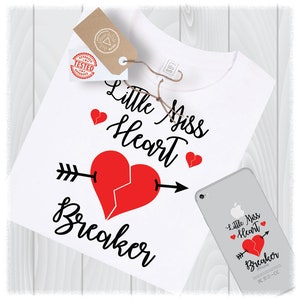 Little Miss Heart Breaker SVG Files for Cricut Designs | Valentines Day Svg | Baby Valentine Svg | Valentines Day Quotes Svg | Hearts Svg