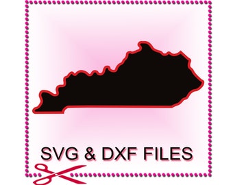 Kentucky State Outline SVG DXF, Cricut Silhouette Cut File