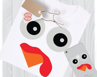 Turkey Face SVG | Thanksgiving Shirt Design (Digital Files)