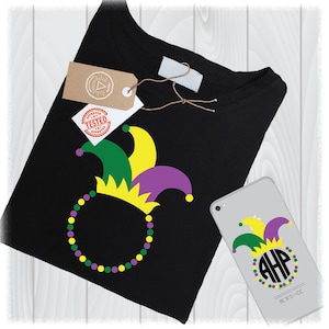 Mardi Gras SVG Files, Monogram SVG, SVG, Svg File, Mardi Gras Cut File, Svg Files for Cricut, Louisiana Svg, Jester Hat Svg, New Orleans Svg