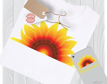 Sonnenblume-Monogramm SVG-Dateien | Cricut & Silhouette (Digitaler Download)
