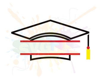 Graduation Hat Monogram SVG, Graduate Clipart (SVG & DXF)