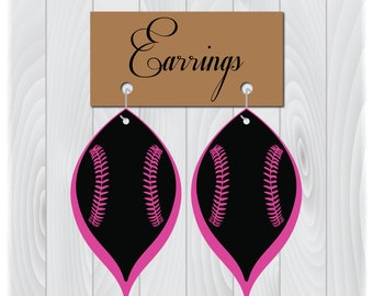 Baseball Earrings SVG Files | Teardrop Stacked Earrings (Digital Download)