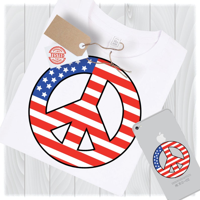 Download Flag Peace Sign Svg Files for Cricut Designs 4th of July Svg | Etsy