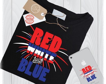 Red White and Blue SVG Files, 4th of July Patriotic Design (Cricut, Silhouette)