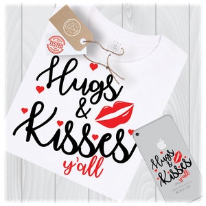 Knuffels en kussen Y'all SVG-bestanden voor Cricut Designs | Valentijnsdag Svg | Knuffels &Kussen Svg | Hart Svg | Lips Svg | Baby Valentijn Svg