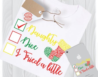 Naughty Nice I Tried SVG Files for Cricut Designs | Funny Christmas Svg | Christmas Shirt Svg | Holiday Svg | Kids Christmas Svg Files