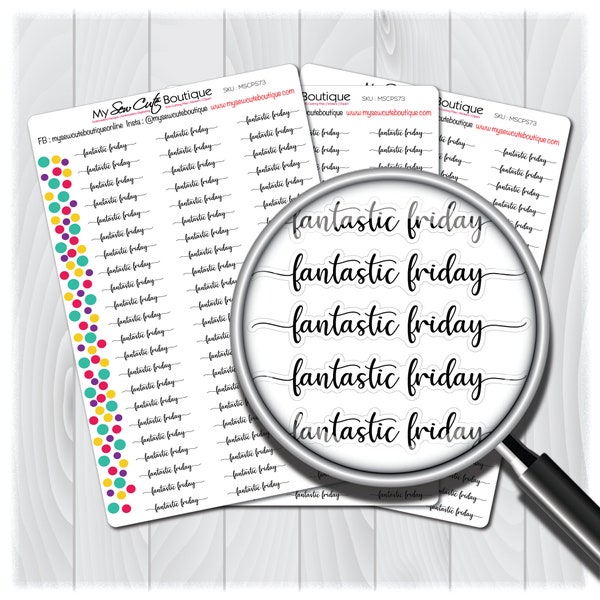 Fantastic Friday Planner Stickers | Script Stickers | Matte Stickers | Eclp Stickers | MSCPS-073