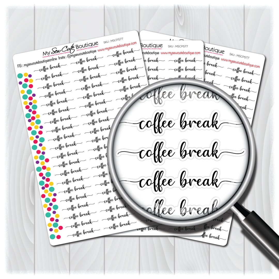 Coffee Break Planner Stickers Coffee Stickers Coffee Etsy