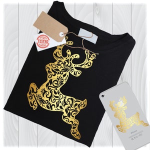 Gold Reindeer SVG Files for Cricut Designs / Ruldolph Svg / Christmas Svg Files / Mandala Svg / Merry Christmas Reindeer Svg / Ornament Svg
