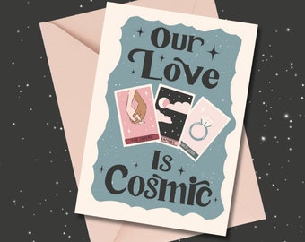 Cosmic Love Tarot Card: Anniversary, Valentine's Day (5x7)