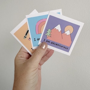 Cartes d'affirmation positives motivantes pour enfants avec support en bois, jeu de 12 cartes inspirantes pour les enfants, messages positifs