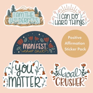 Pacote de adesivos positivos, adesivos de afirmações diárias, pacote de adesivos de mensagens positivas, adesivo para garrafa de água, adesivo para laptop