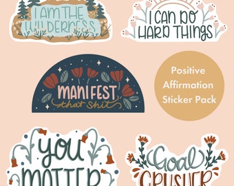 Positive Sticker Pack, Daily Affirmations Stickers, Positive Message Sticker Pack, Sticker For Water Bottle, Laptop Sticker