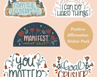 Positive Affirmation Sticker Pack: Water-Resistant Laptop Stickers