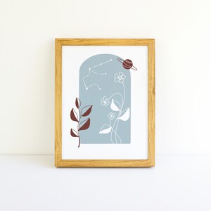 Aquarius Astrology Decor, Aquarius art, Zodiac Wall Print, Aquarius Print, 8x10 Wall Art,Printable Wall Art