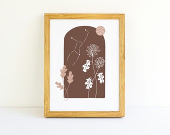 Jungfrau Sternzeichen ART Print: Astrologie Wand Dekoration (Digitaler Download)