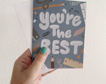 Teacher Card, School Supplies Thank You