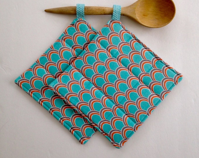 Pot Holder Set Quilted Pot Holders Hot Pad Set Etsy