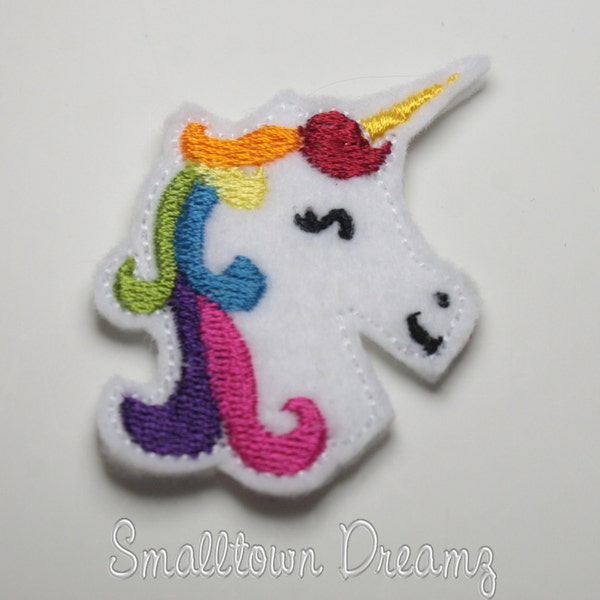 Digital Download ~ Unicorn Head Feltie File~  .dst, .exp, .hus, .jef .jef+, .pcs, .pec, .pes, .sew, .vip, vp3 and .xxx Machine Embroidery