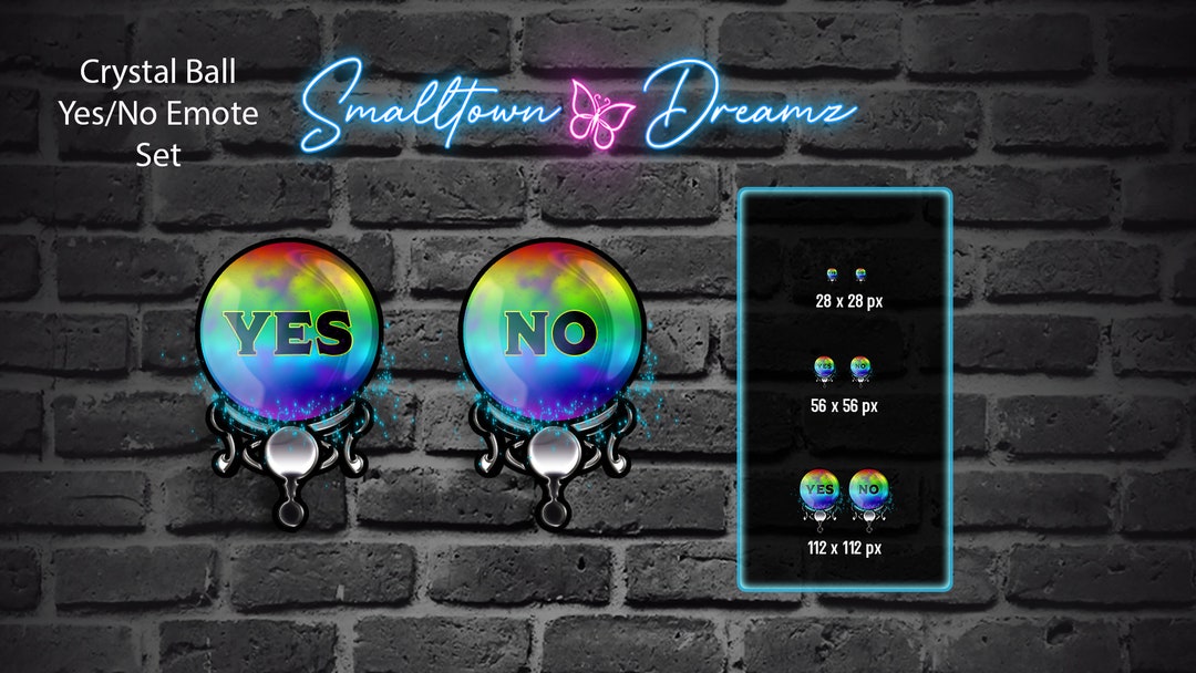 Rainbow Crystal Ball Yes/no Emote Set Etsy