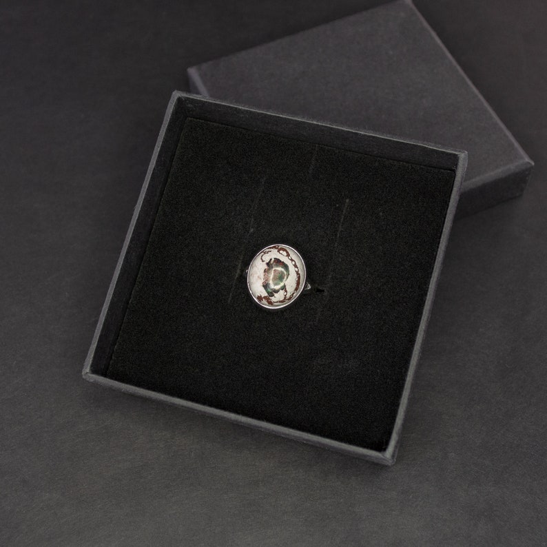 Birthday jewelry gift with birthstone october \u0421ocktail ring Mexican fire opal adjustable sterling silver ring for women or men