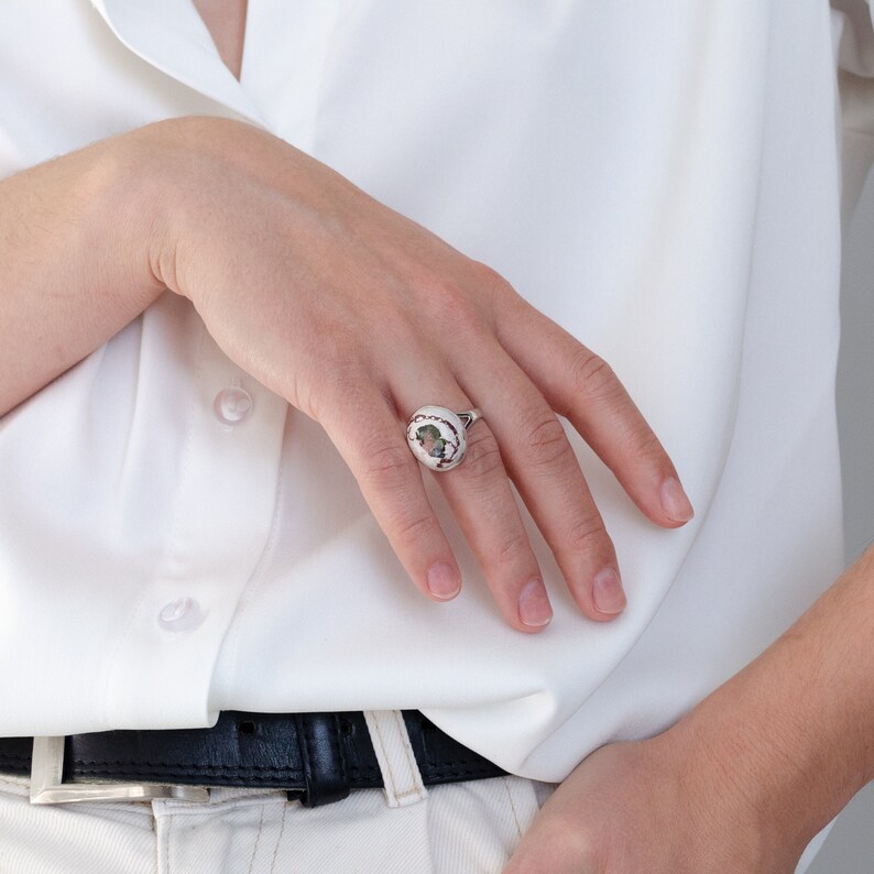 Birthday jewelry gift with birthstone october \u0421ocktail ring Mexican fire opal adjustable sterling silver ring for women or men