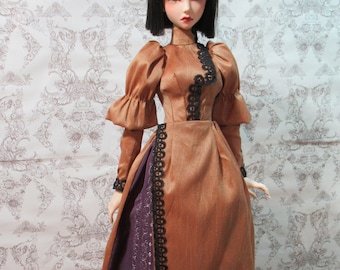 gold and purple bjd doll sd-16 vicorian dress