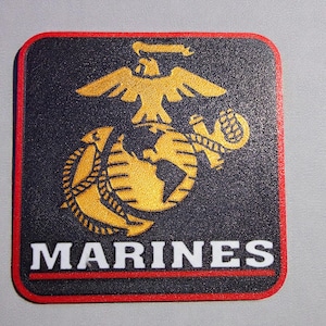Plaquette US Marines-embleem – 3D-geprint militair bord