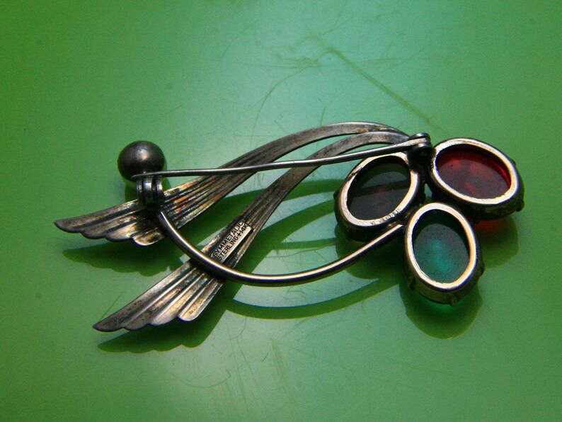 14k Brooch Pin Vintage Art Deco Symmetalic Sterling