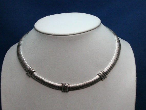 Collar de gargantilla con cable Omega de plata de ley Vintage | Etsy México