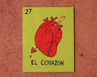 El Corazon-Loteria Painting