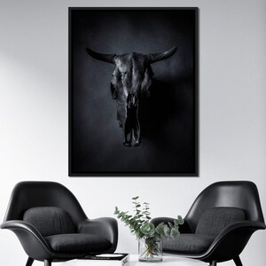 Black Bull Skull - NicheCanvas