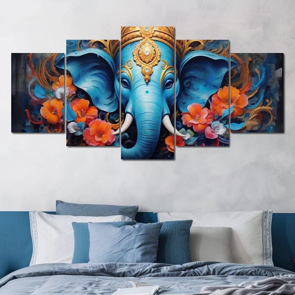Elephant's Floral Harmony Canvas Print | Exotic Art | Spiritual Decor ...