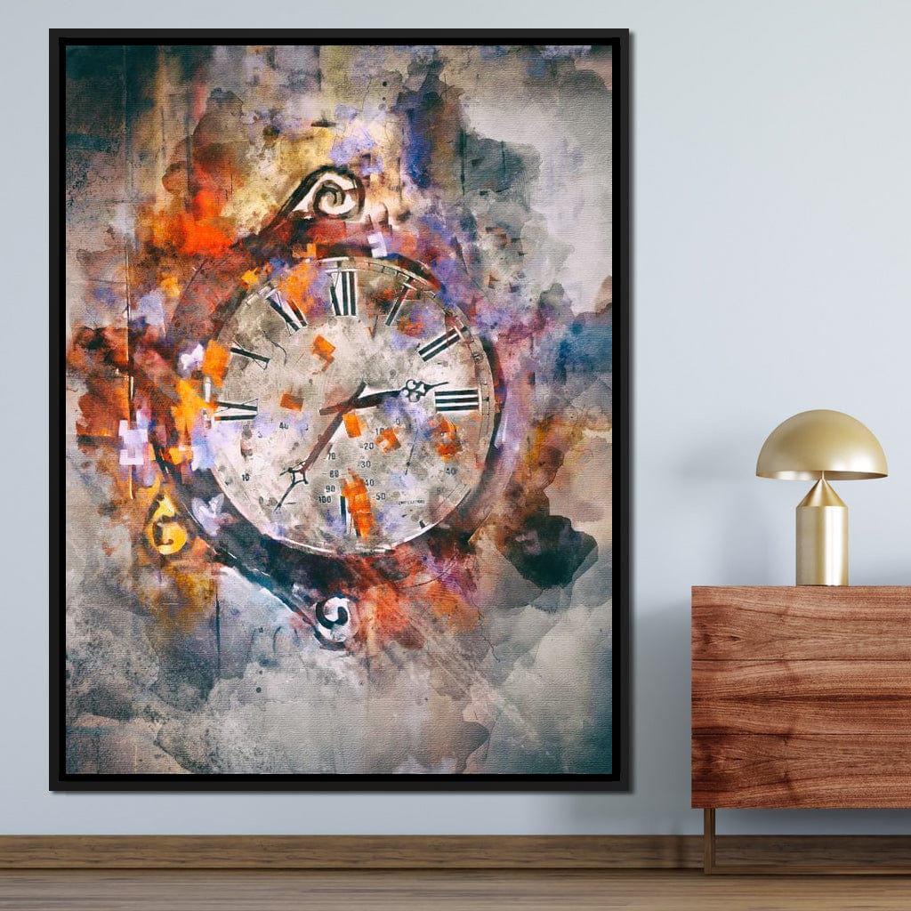 Time Clock: Colorful Abstract Wall Art | Psychedelic Watercolor Home ...
