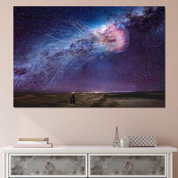 Cosmic Jellyfish Galaxy - Kitconcepts: Space Art, Celestial Decor