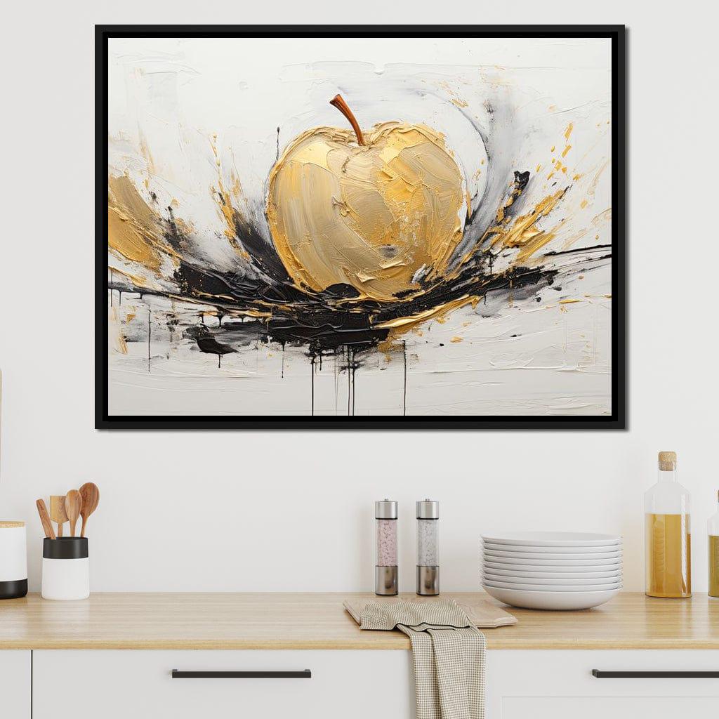 Golden Apple Essence: Modern Wall Art | Minimalist Home Decor
