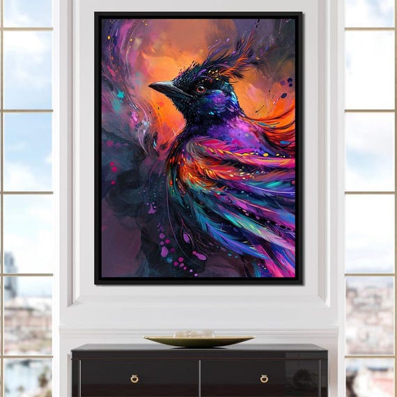 Tableau Toile Plumes D’Oiseau – Impression Haute Qualité, Choix De Taille