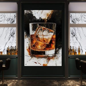 Rhum & Coke: Cocktail Art | Bar Wall Decor | Alcohol Artwork | Modern Home Bar Art | Stylish Beverage Print by NICHECANVAS