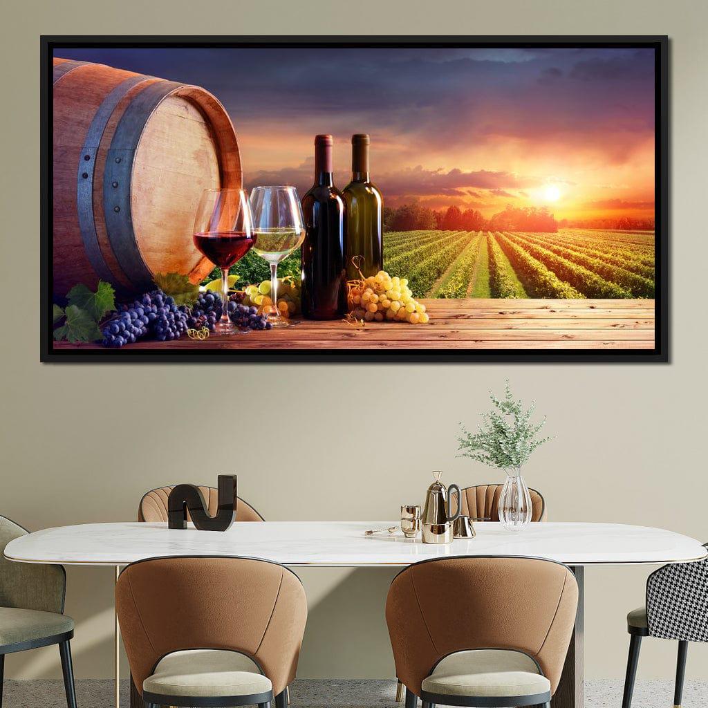 Wine Valley Sunset: Vineyard Wall Art | Nature Decor | Wine Lovers Gift | Rustic Home Decor | Elegant Farmhouse Decor by NICHECANVAS