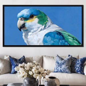 Tricolor Parrot: Colorful Bird Art | Parrot Painting | Tropical Wall Decor | Home Decor | Vibrant Animal Art by NICHECANVAS