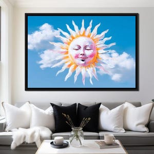 Radiant Daydream Bliss: Sun Wall Art | Blissful Decor | Dreamy Landscape | Bright Colors | Sunny Sky Art | Home Decor by NICHECANVAS