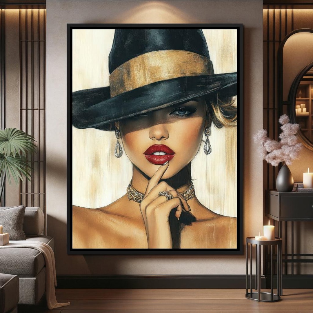 Timeless Allure Portrait Muse: Elegant Fashion Wall Art, Glamorous