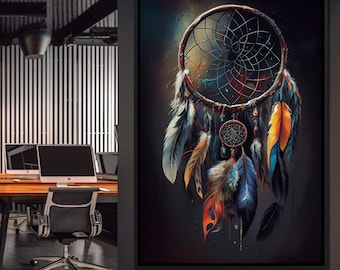 Dreamcatcher & Feathers - Alicia Smith: Bohemian Feather Home Decor | Spiritual Wall Art | Modern Boho Ethnic Decor by NICHECANVAS