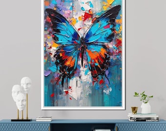 Colorburst Butterflies: Vibrant Wall Decor | Modern Butterfly Painting | Nature Inspired Art | Colorful Home Art by NICHECANVAS