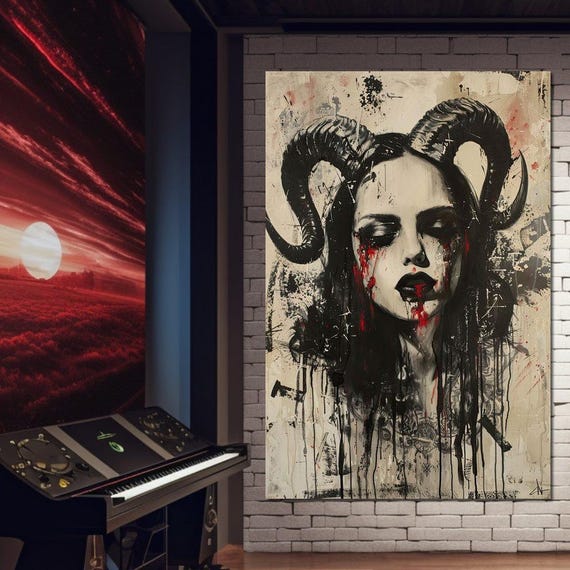 Dark Majesty Unveiled: Gothic Wall Art | Horror Decor | Macabre