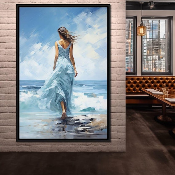 【2024／美品✨】SZ ×RonHerman seaside CANVAS Azure Serenity Stroll: Coastal Ocean Scene | Beach Walk | Tranquil