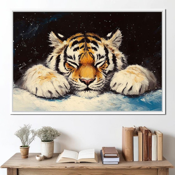 絵画 Tiger Slumbering Tiger: Cozy Home Decor | Tiger Wall Art | Wildlife