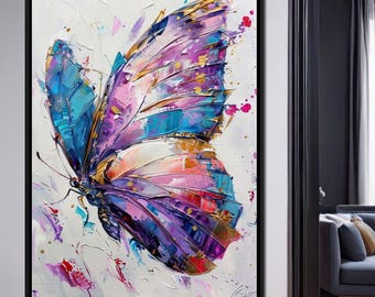 Kaleidoscope Butterfly Bliss: Colorful Butterfly Wall Art | Vibrant Home Decor | Whimsical Nature-Inspired Canvas by NICHECANVAS