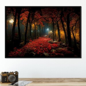 Very Beautiful Forest at Night - NicheCanvas